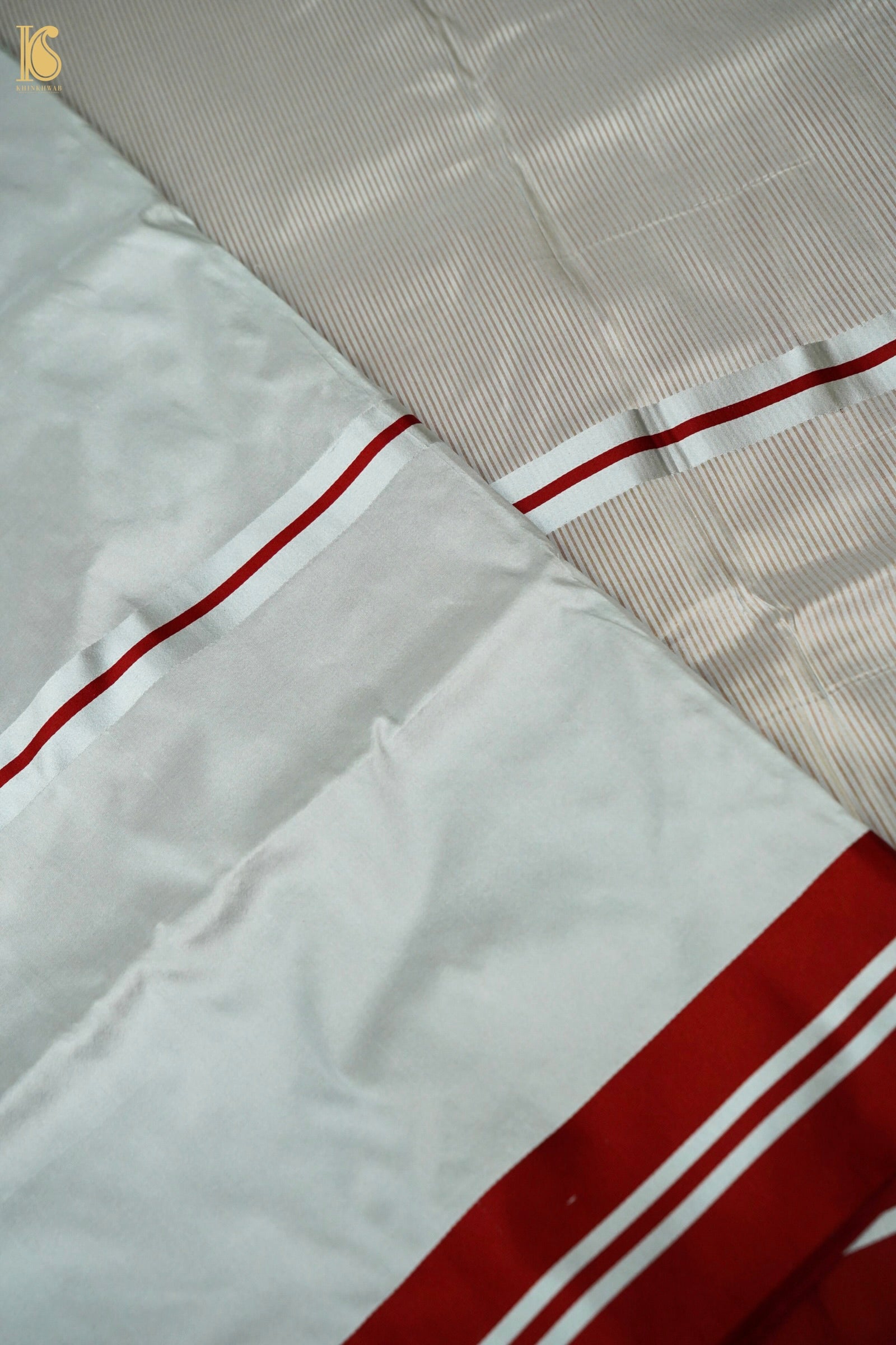 Handwoven Silver Grey Mashru Silk Banarasi Saree