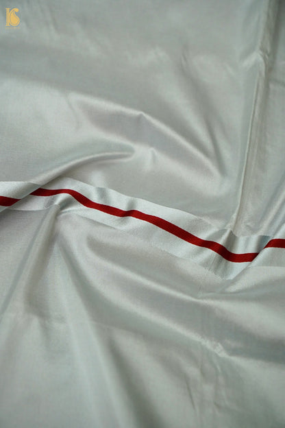 Handwoven Silver Grey Mashru Silk Banarasi Saree