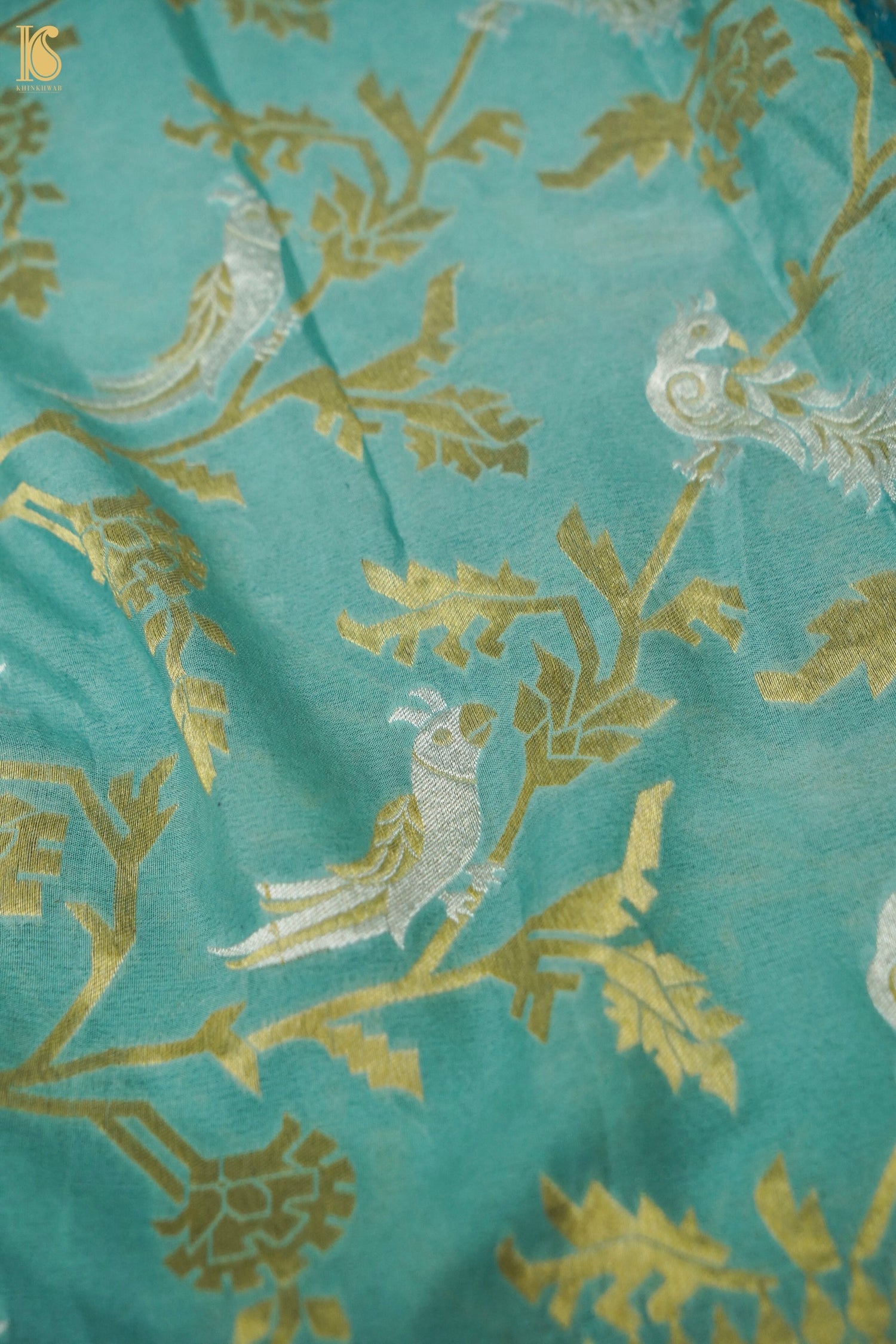 Banarasi Georgette Birds Dupatta in Blue
