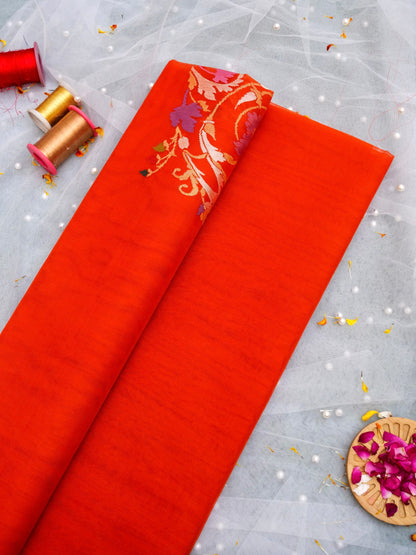 Handloom Banarasi Kora Silk Kadwa Meenakari Saree - Khinkhwab