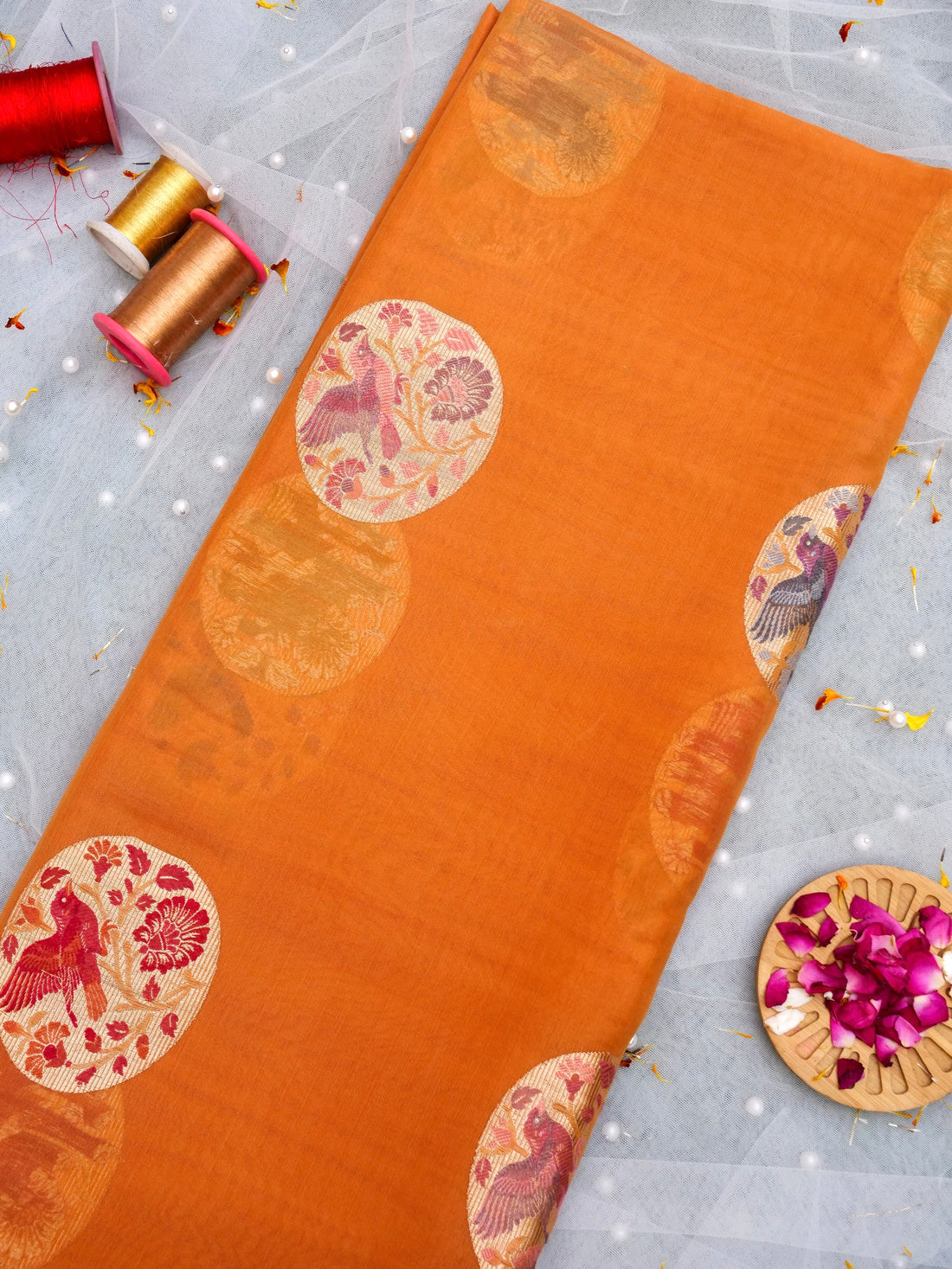 Handloom Banarasi Kora Silk Kadwa Meenakari Saree - Khinkhwab