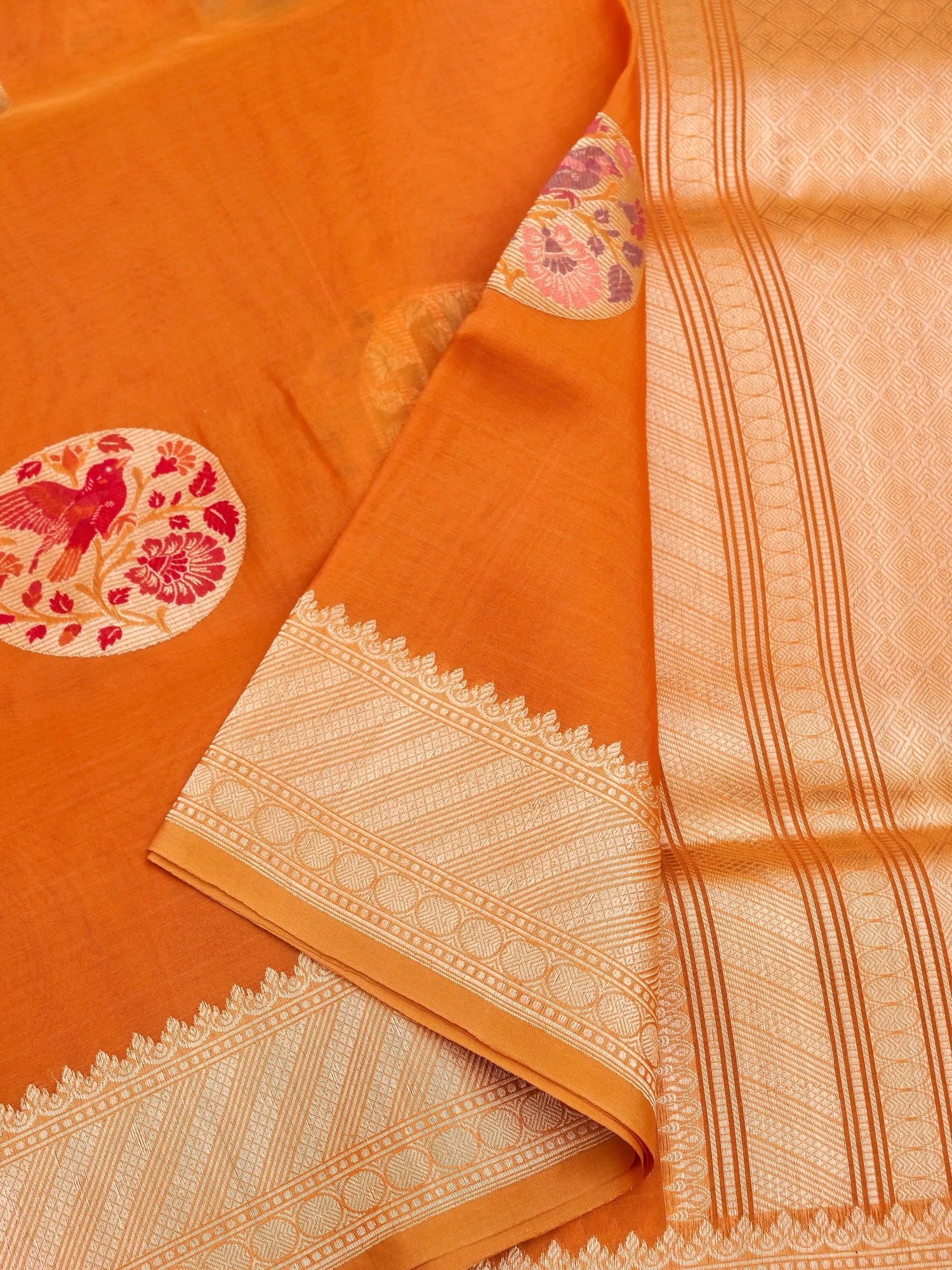 Handloom Banarasi Kora Silk Kadwa Meenakari Saree - Khinkhwab