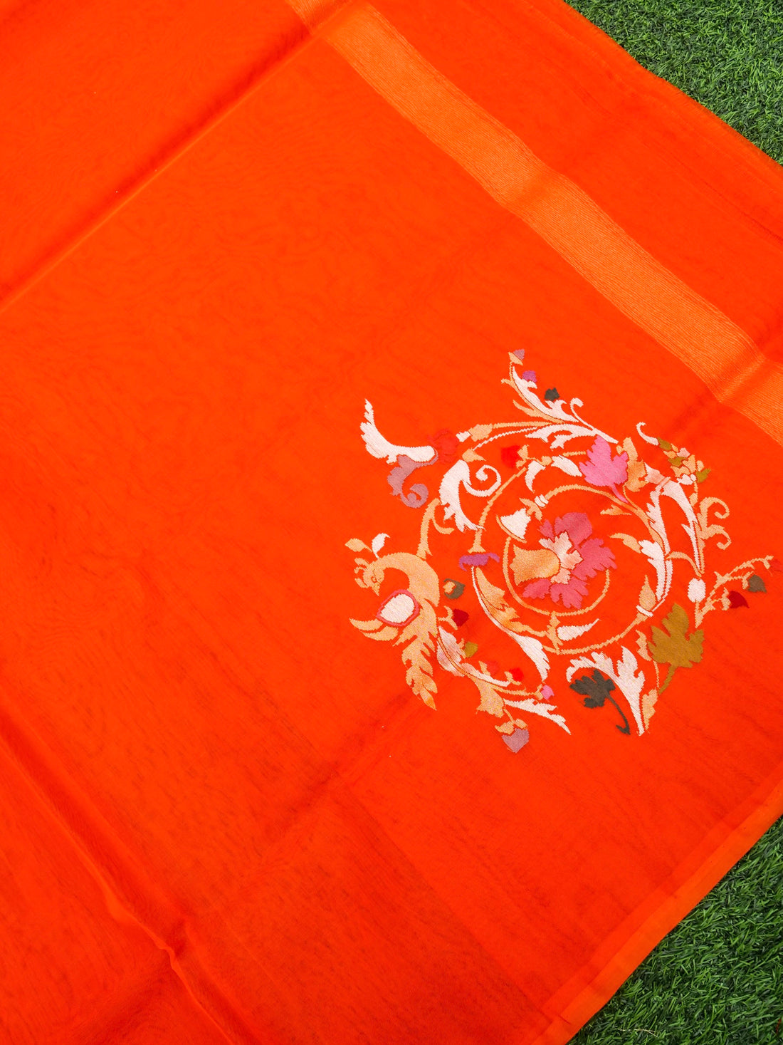 Handloom Banarasi Kora Silk Kadwa Meenakari Saree - Khinkhwab