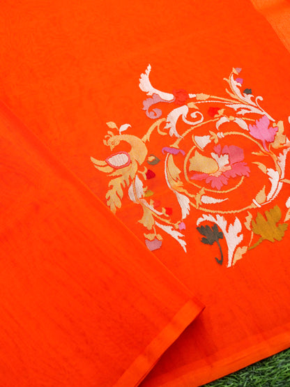 Handloom Banarasi Kora Silk Kadwa Meenakari Saree - Khinkhwab