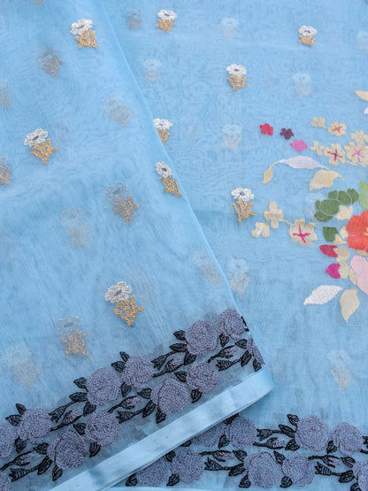 Handloom Banarasi Kora Silk Kadwa Meenakari Saree - Khinkhwab