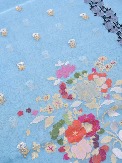 Handloom Banarasi Kora Silk Kadwa Meenakari Saree - Khinkhwab