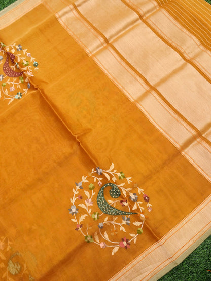 Handloom Banarasi Real Silver Zari Cotton Saree - Khinkhwab