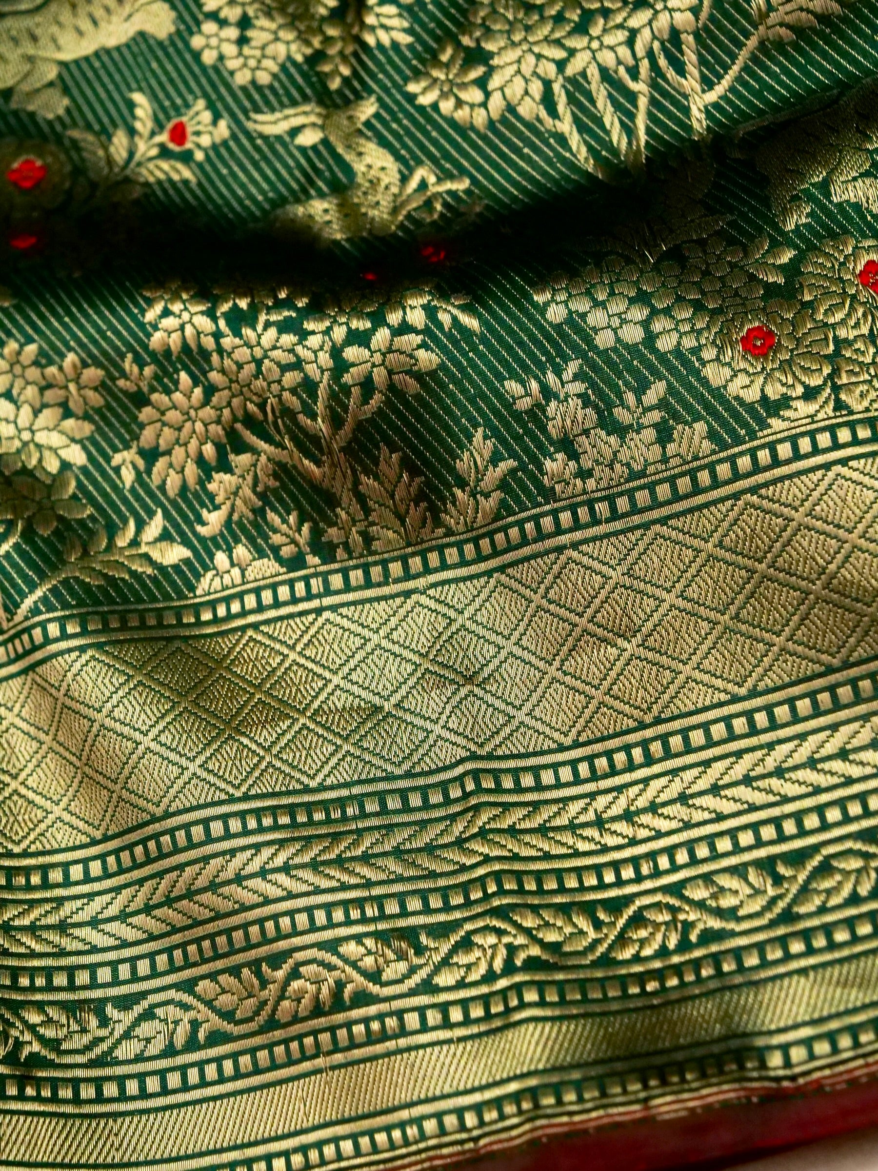 Handloom Banarasi Katan Silk Shikargah Jungle Saree - Khinkhwab
