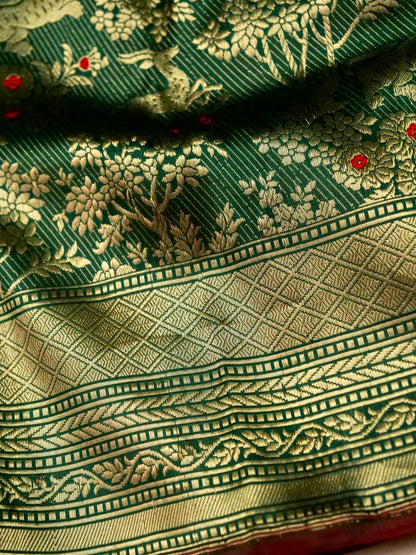 Handloom Banarasi Katan Silk Shikargah Jungle Saree - Khinkhwab