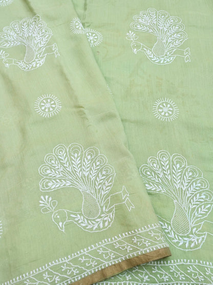Chikankari Moonga Tussar Silk Saree - Khinkhwab
