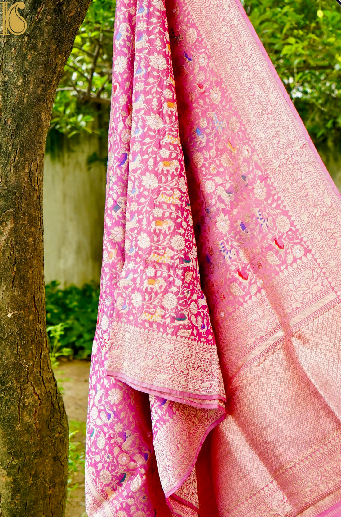 Handloom Banarasi Katan Silk Shikargah Dupatta