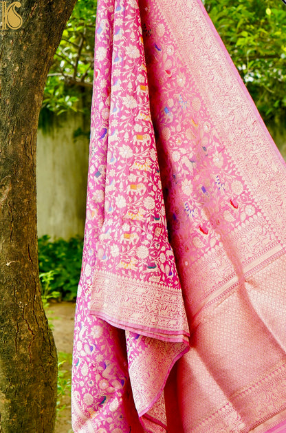 Handloom Banarasi Katan Silk Shikargah Dupatta