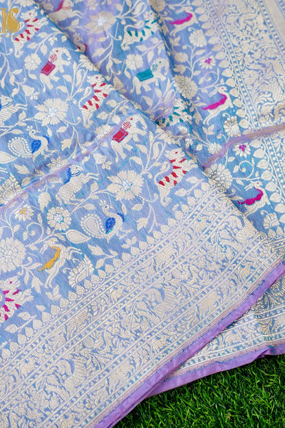Handloom Banarasi Katan Silk Shikargah Dupatta