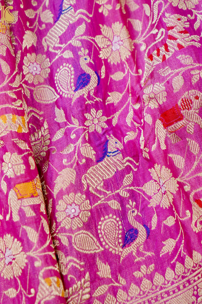 Handloom Banarasi Katan Silk Shikargah Dupatta