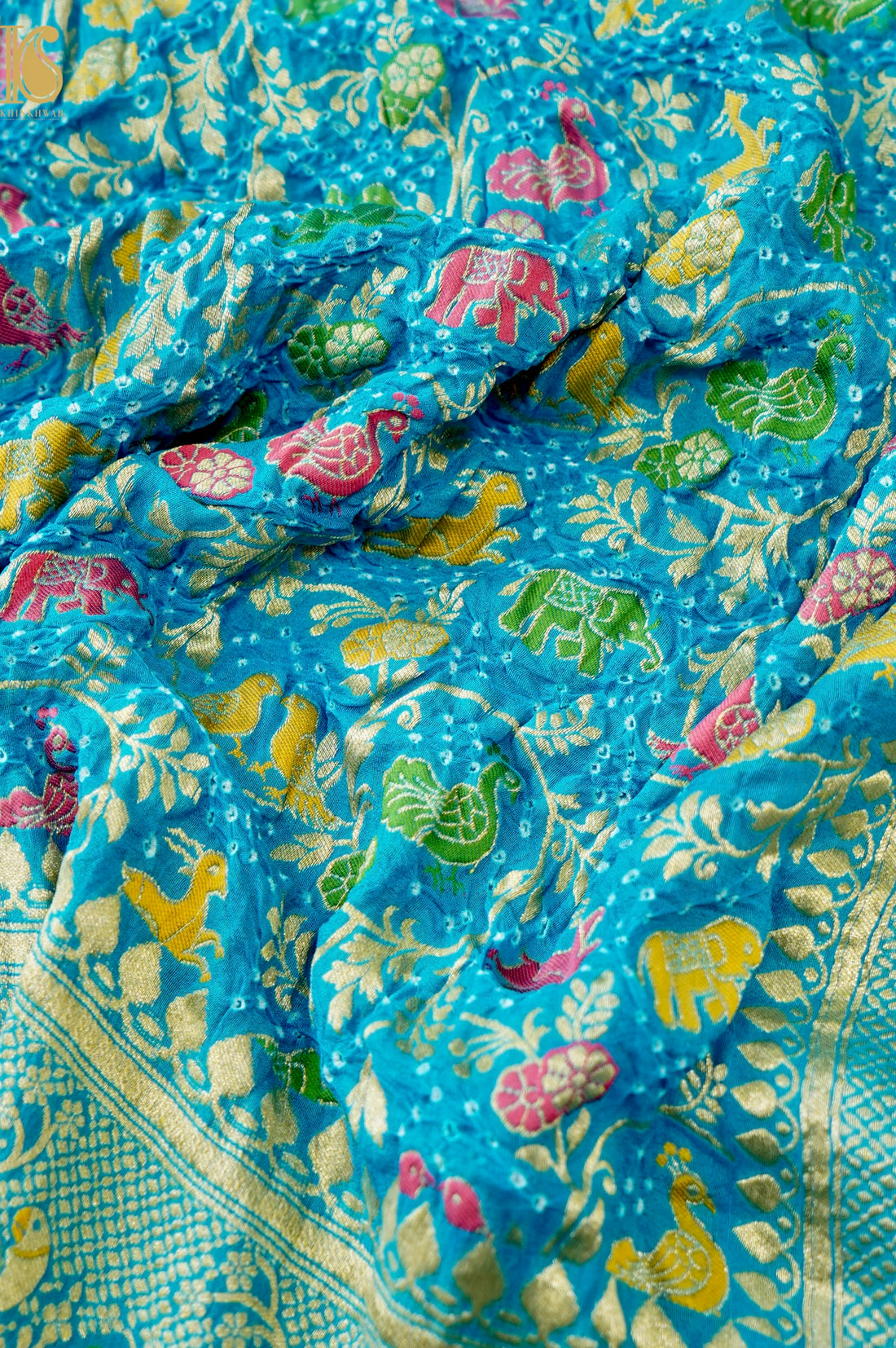 Banarasi Bandhani Georgette Shikargah Dupatta