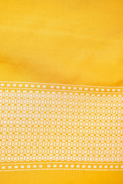 Pure Katan Silk Kadwa Meenakari Diamond Jaal Banarasi Saree in Bright Yellow