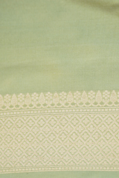 Pure Katan Silk Alfi Meenakari Phulwar Border Banarasi Saree in Sage Green