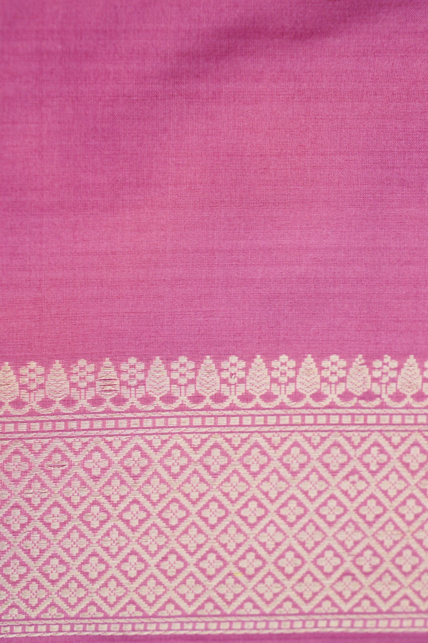 Pure Katan Silk Alfi Meenakari Phulwar Border Banarasi Saree in Mauve Pink