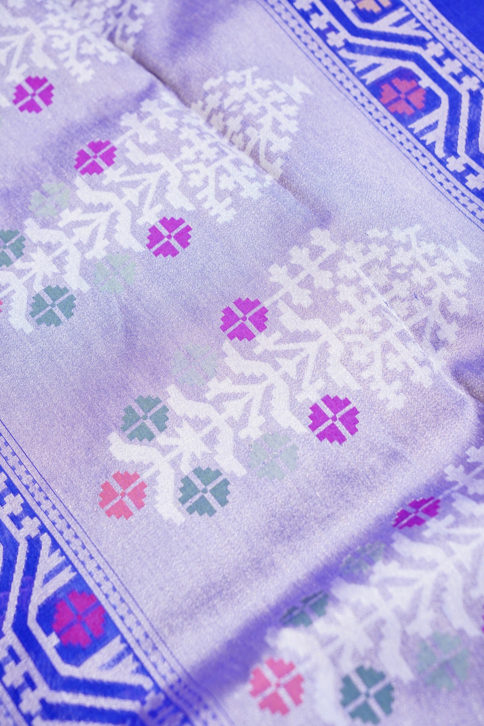 Pure Kora Silk Ektara Jamdani Jaal Banarasi Saree in Royal Blue