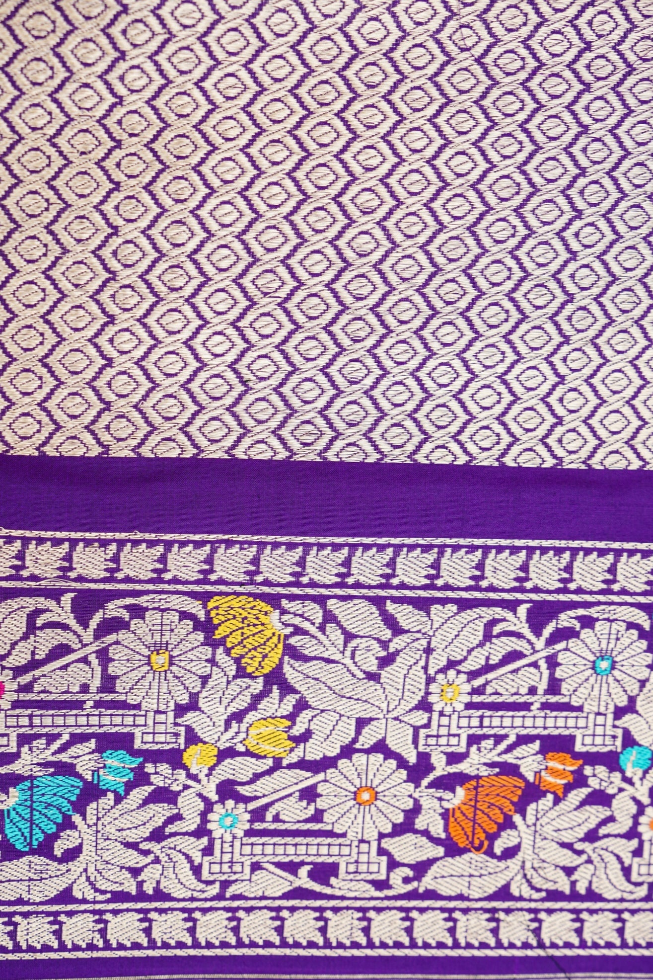 Pure Katan Silk Kadwa Meenakari Banarasi Saree in Royal Purple