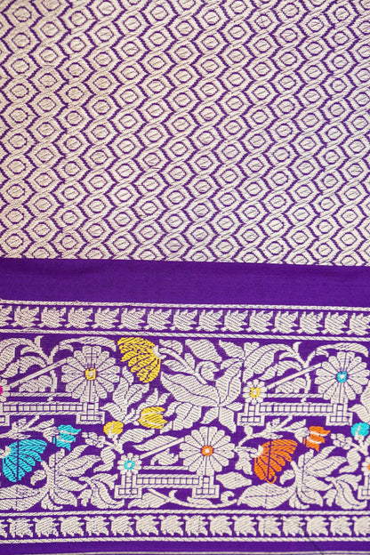Pure Katan Silk Kadwa Meenakari Banarasi Saree in Royal Purple