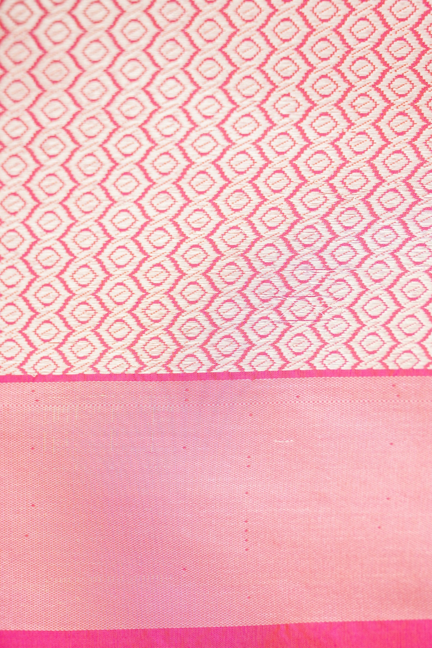 Pure Katan Silk Salaidar Zari Stripe Banarasi Saree in Hot Pink