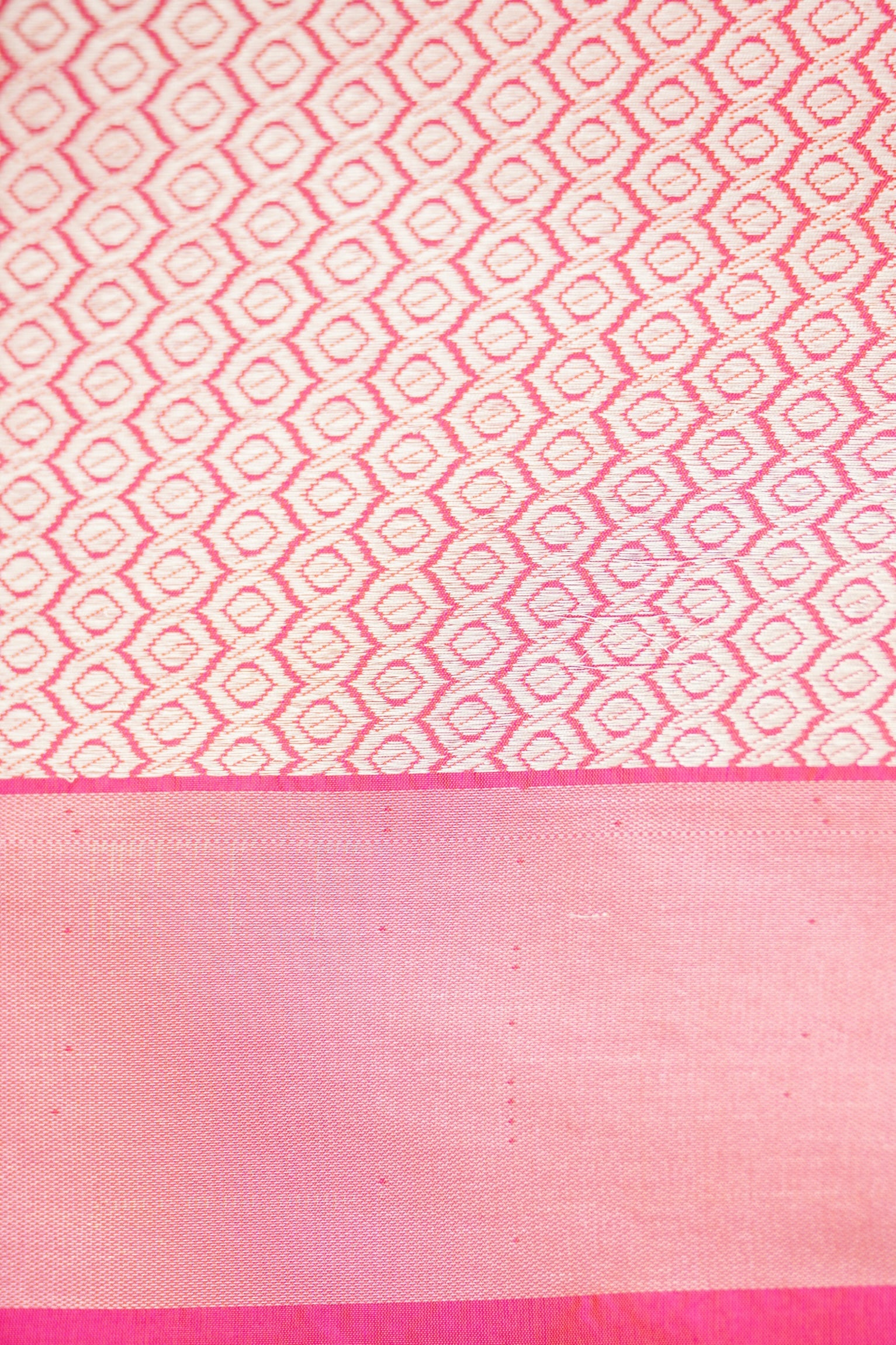 Pure Katan Silk Salaidar Zari Stripe Banarasi Saree in Hot Pink