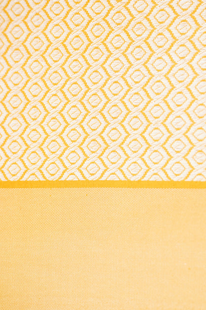 Pure Katan Silk Salaidar Zari Stripe Banarasi Saree in Marigold Yellow