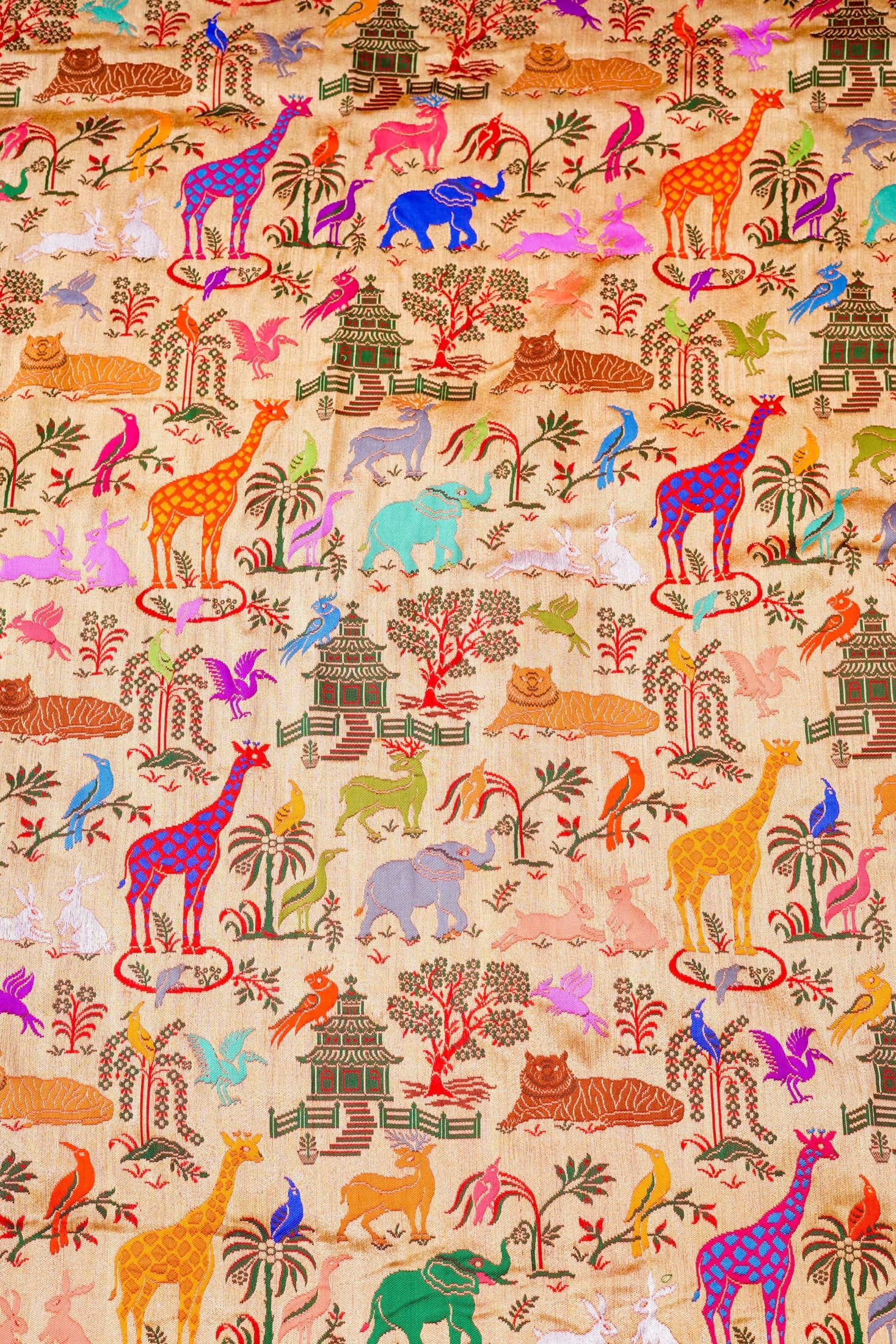 Handwoven Banarasi Katan Silk Kadwa Shikargah Saree