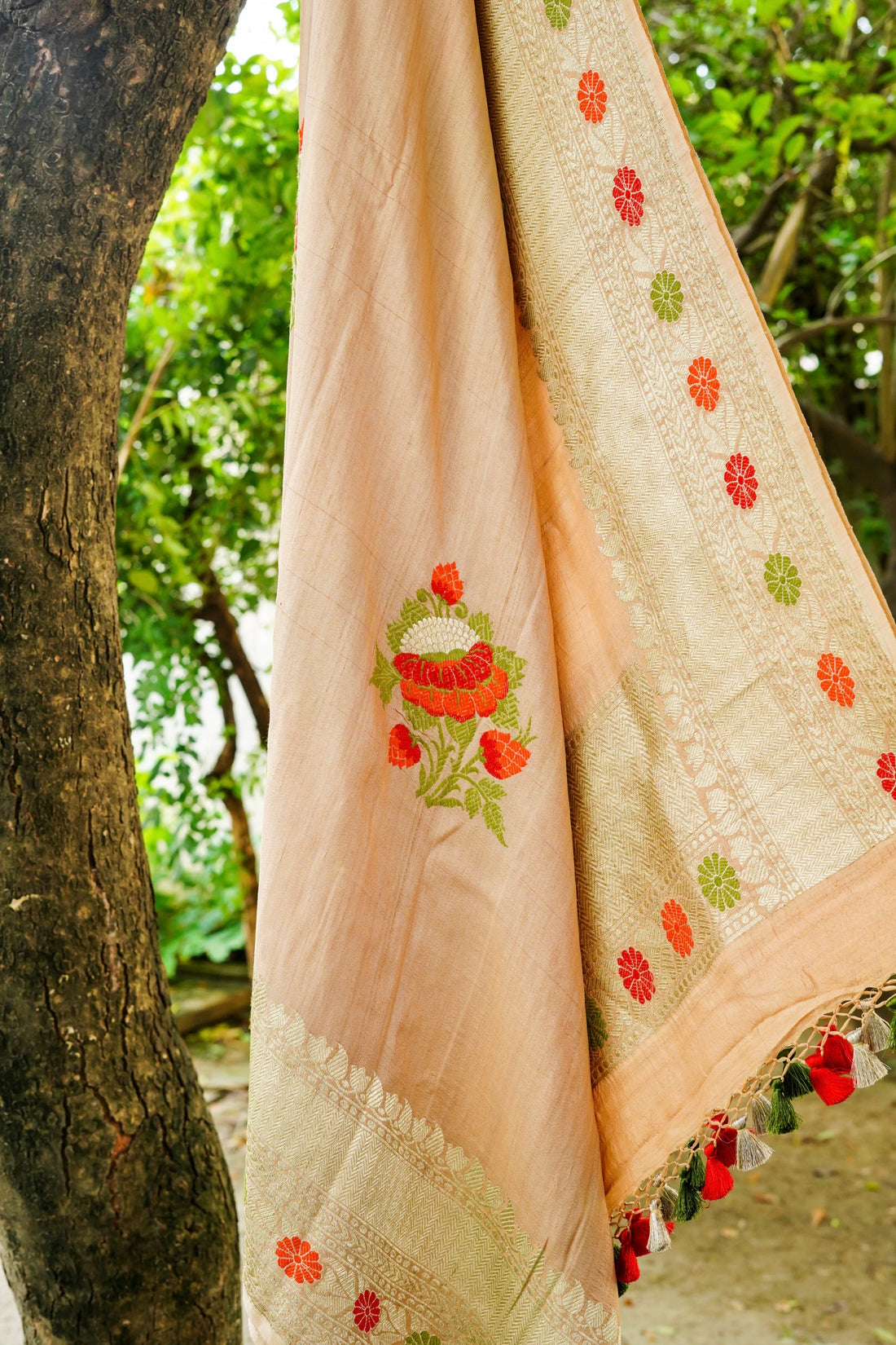 Handloom Banarasi Tussar Silk Dupatta