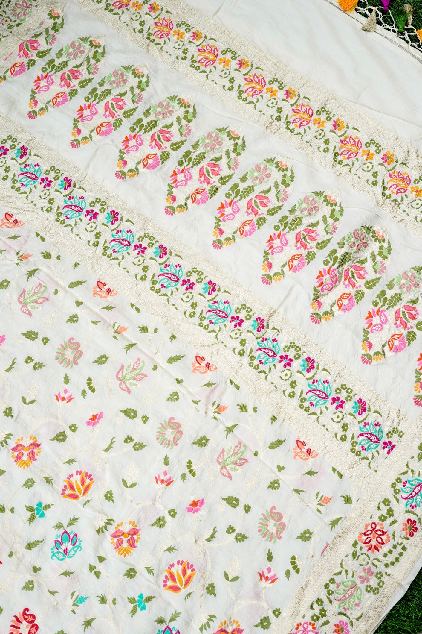 Handloom Moonga Silk Meenakari Banarasi Dupatta