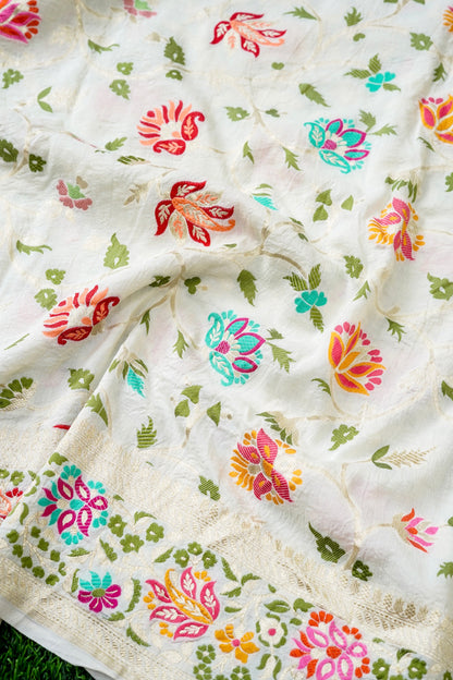 Handloom Moonga Silk Meenakari Banarasi Dupatta