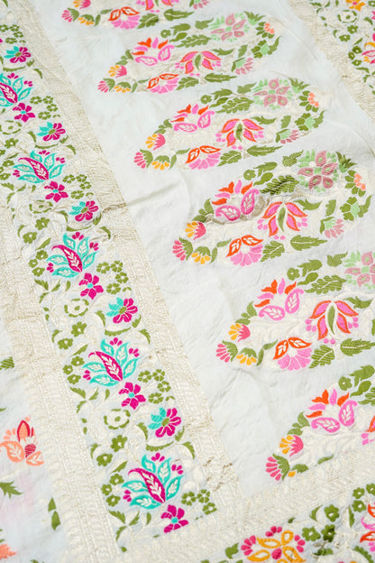 Handloom Moonga Silk Meenakari Banarasi Dupatta