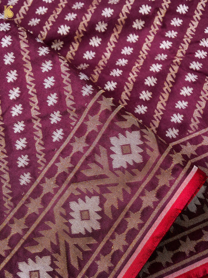Banarasi Katan Silk Saree in Deep Wine