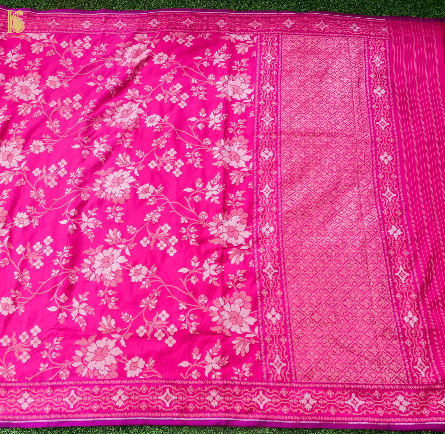 Banarasi Katan Silk Jamdani Saree in Fuchsia Pink