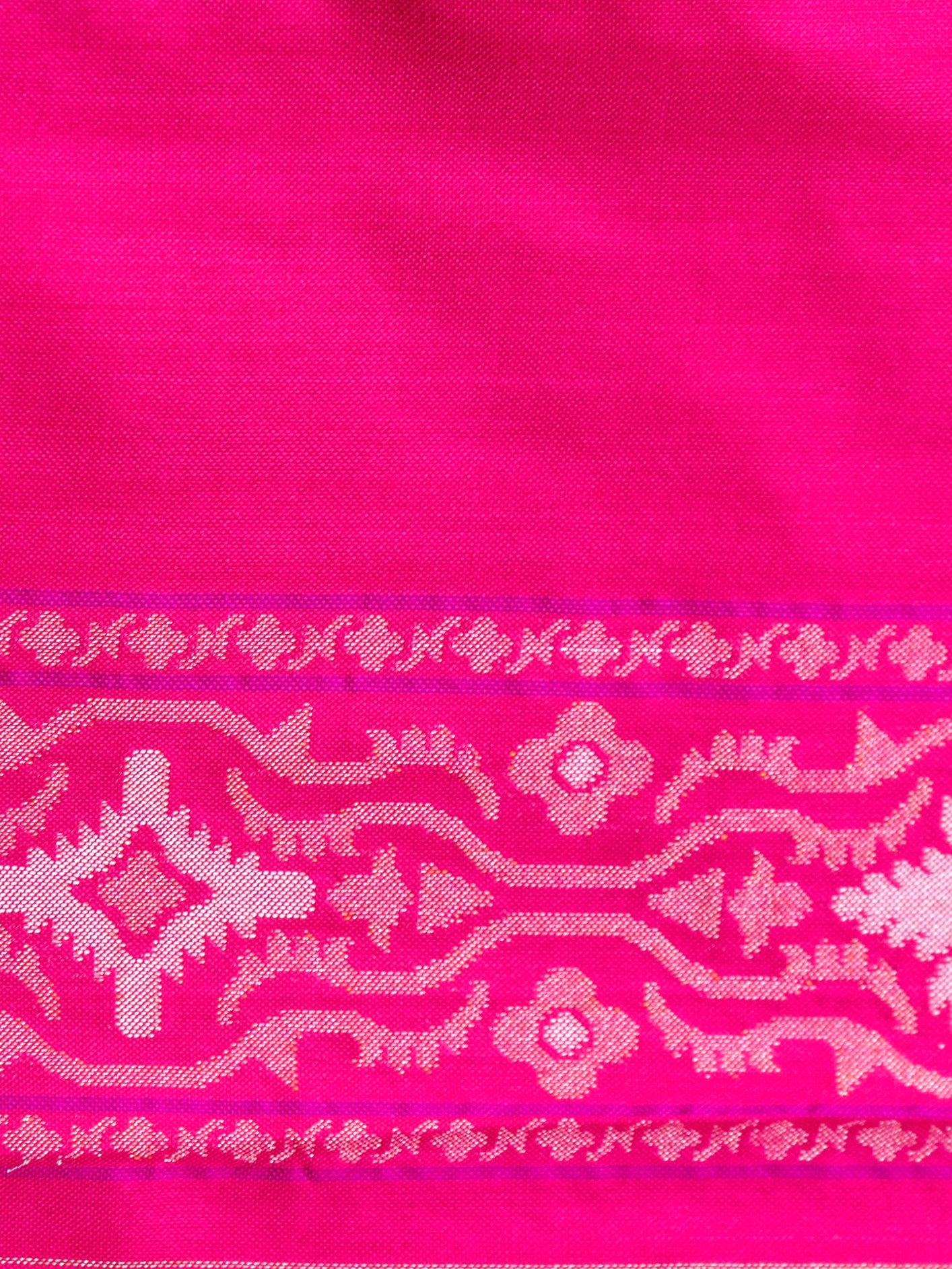 Banarasi Katan Silk Jamdani Saree in Fuchsia Pink