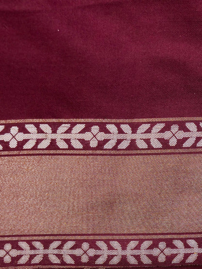 Banarasi Katan Silk Jamdani Saree in Wine Maroon