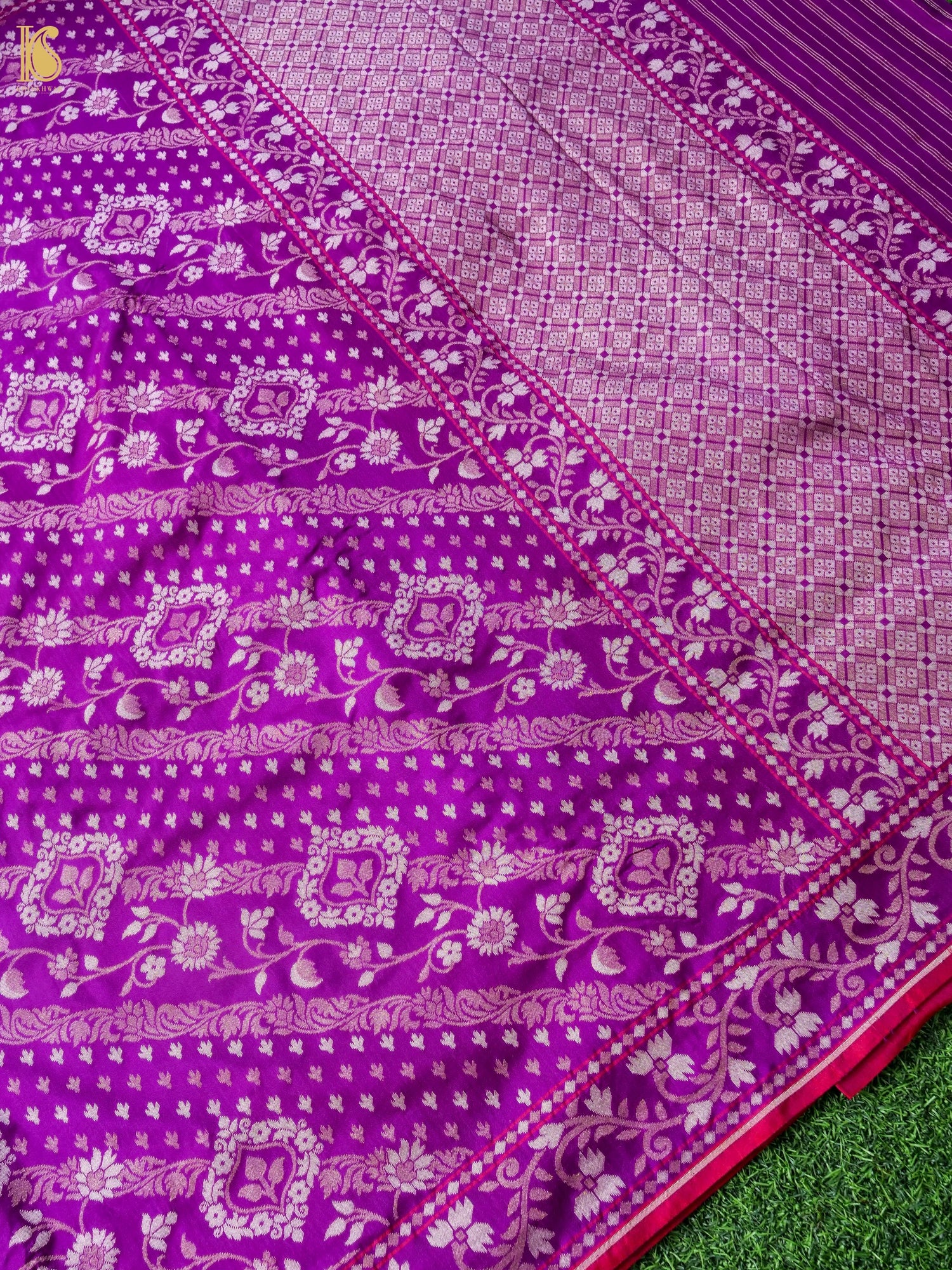 Banarasi Katan Silk Jamdani Saree in Royal Purple