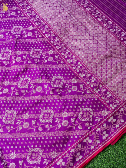 Banarasi Katan Silk Jamdani Saree in Royal Purple