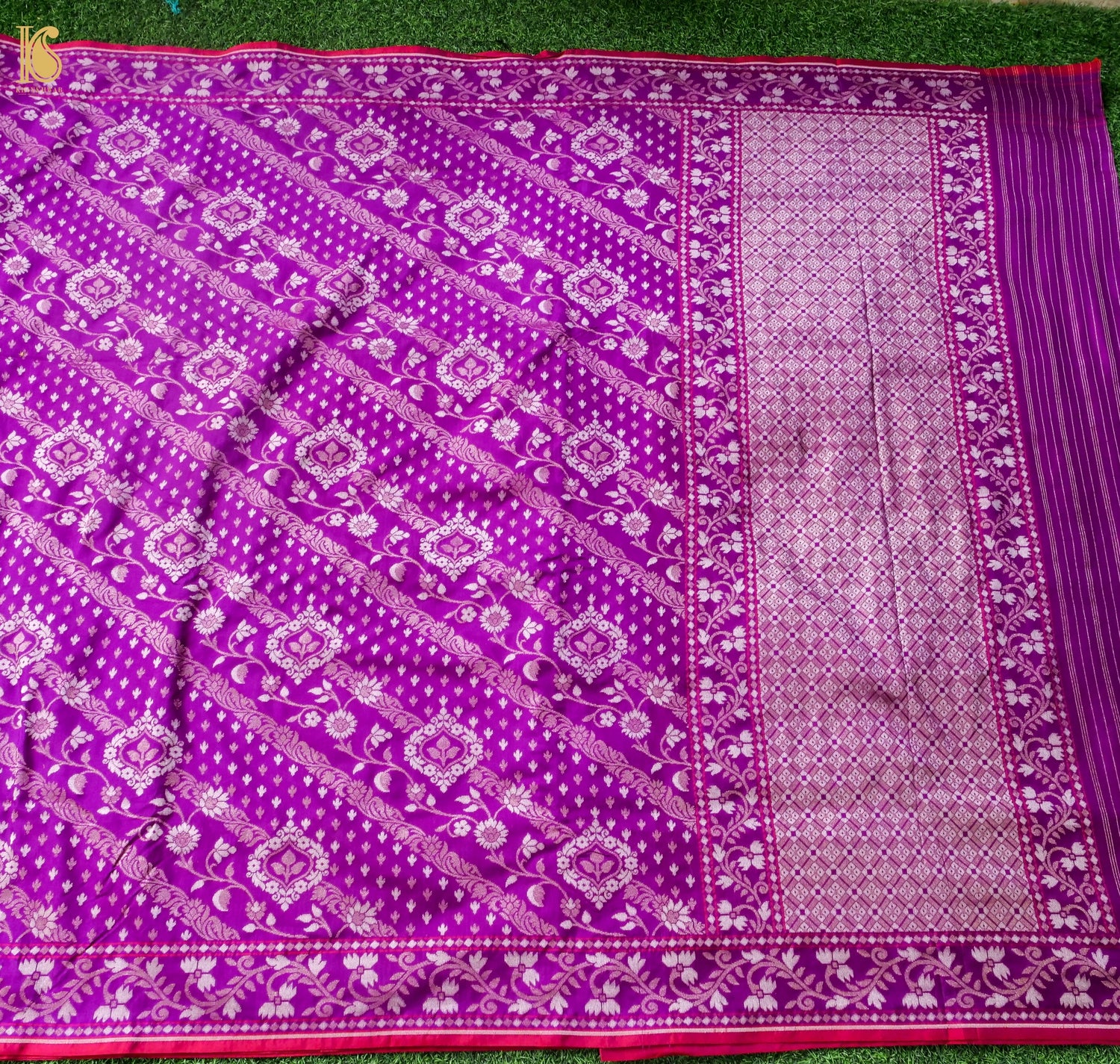 Banarasi Katan Silk Jamdani Saree in Royal Purple