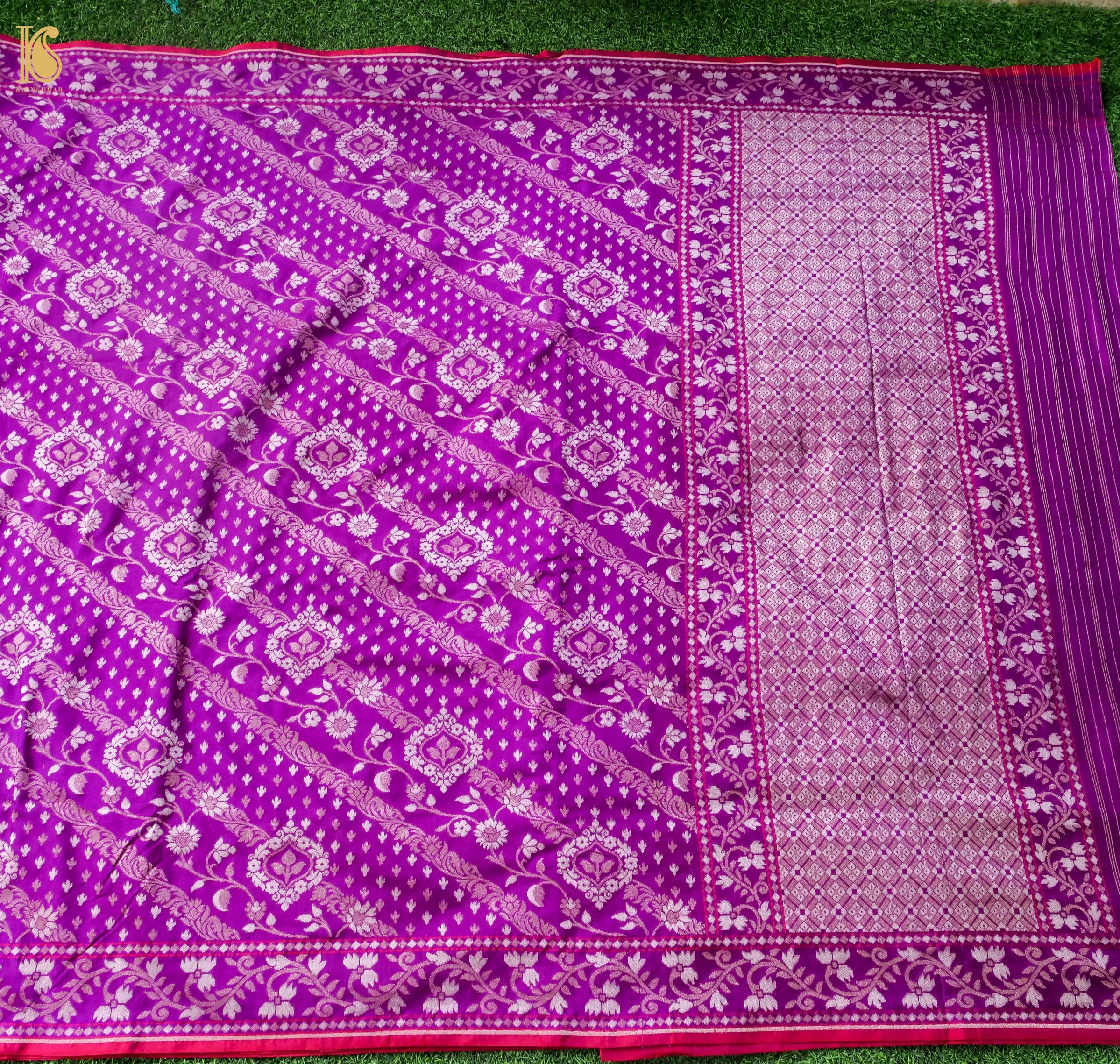 Banarasi Katan Silk Jamdani Saree in Royal Purple