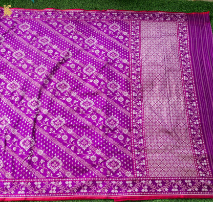 Banarasi Katan Silk Jamdani Saree in Royal Purple