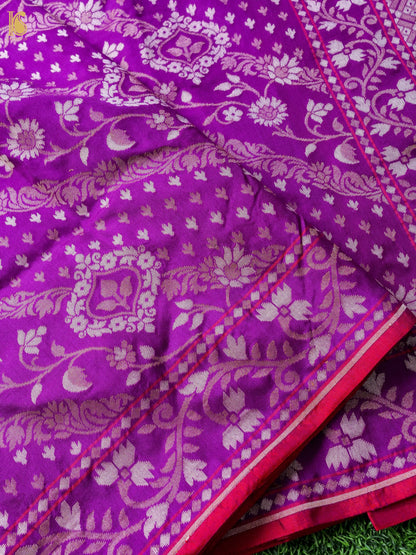 Banarasi Katan Silk Jamdani Saree in Royal Purple