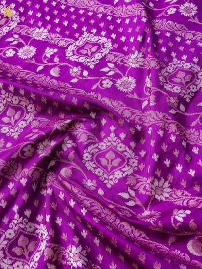 Banarasi Katan Silk Jamdani Saree in Royal Purple