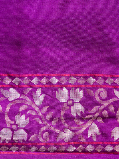 Banarasi Katan Silk Jamdani Saree in Royal Purple