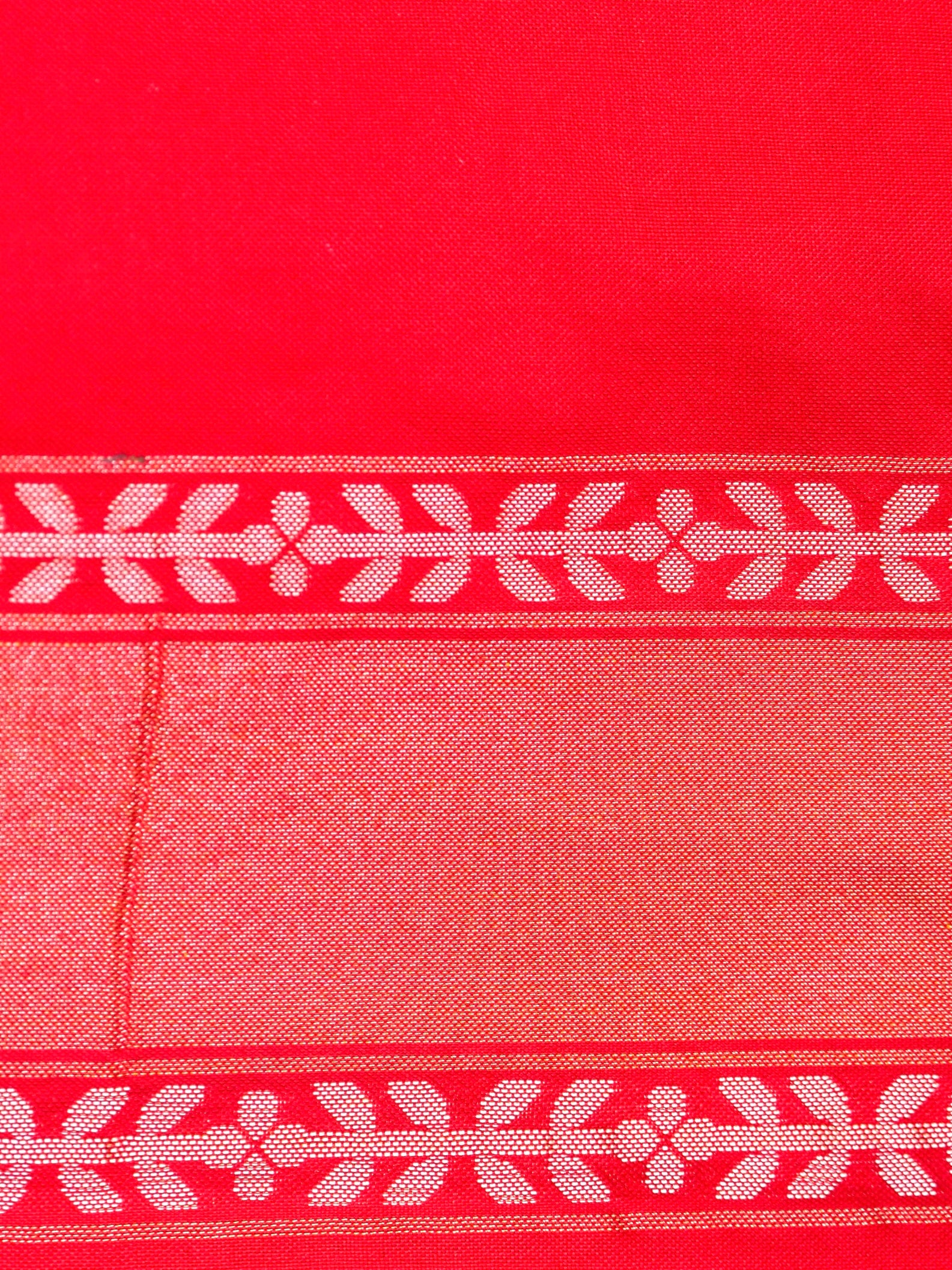 Banarasi Katan Silk Jamdani Saree in Tomato Red