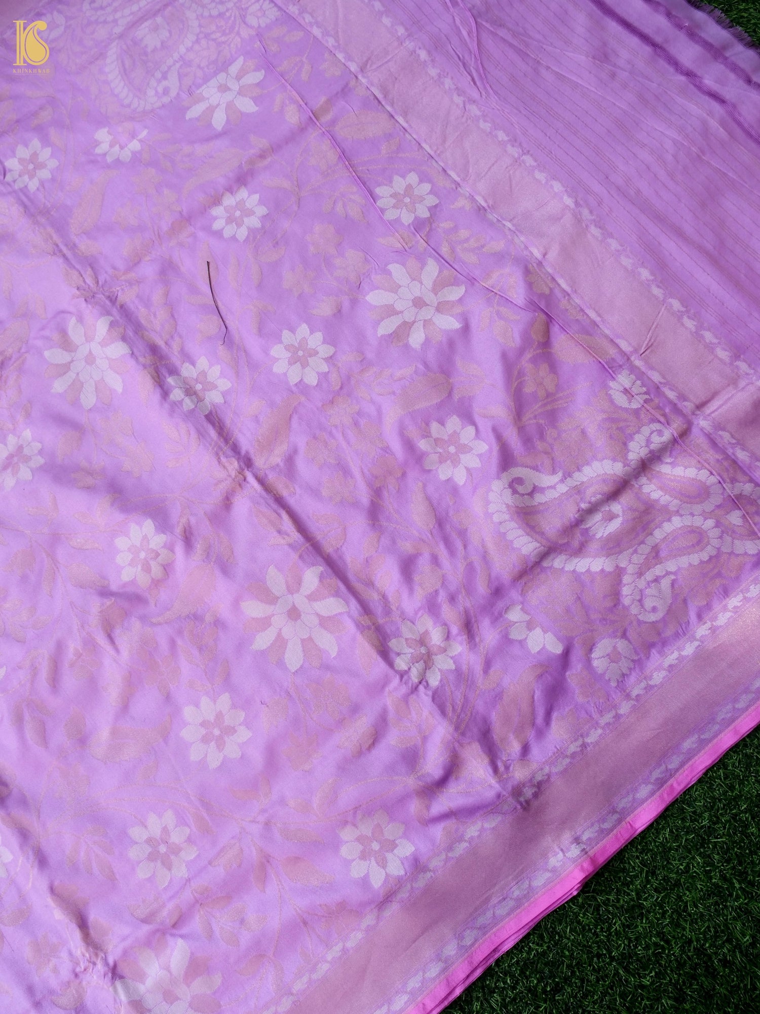 Banarasi Katan Silk Jamdani Saree in Lavender Mist