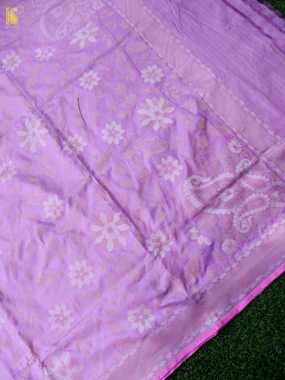 Banarasi Katan Silk Jamdani Saree in Lavender Mist