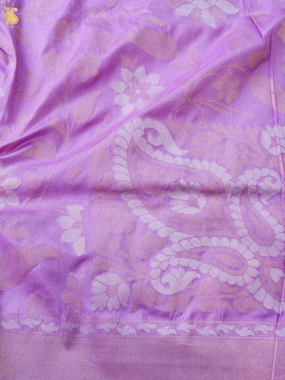 Banarasi Katan Silk Jamdani Saree in Lavender Mist