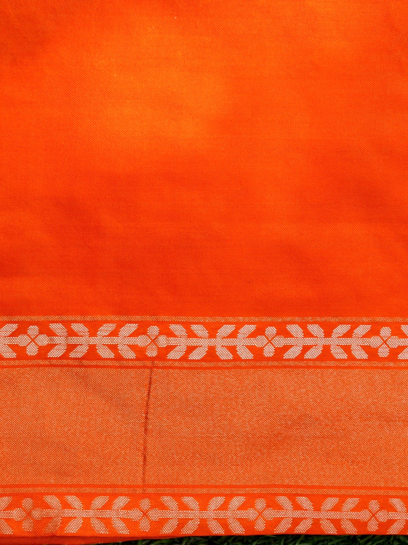 Banarasi Katan Silk Jamdani Saree in Saffron Orange